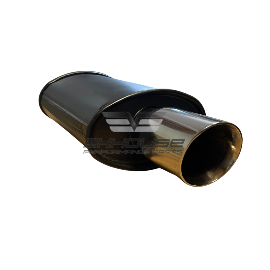 SPORT BOX SINGLE TAIL PIPE (Chrome - Black) - Cut