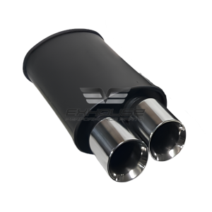 SPORT BOX DOUBLE TAIL PIPE (Chrome - Black) - CUT