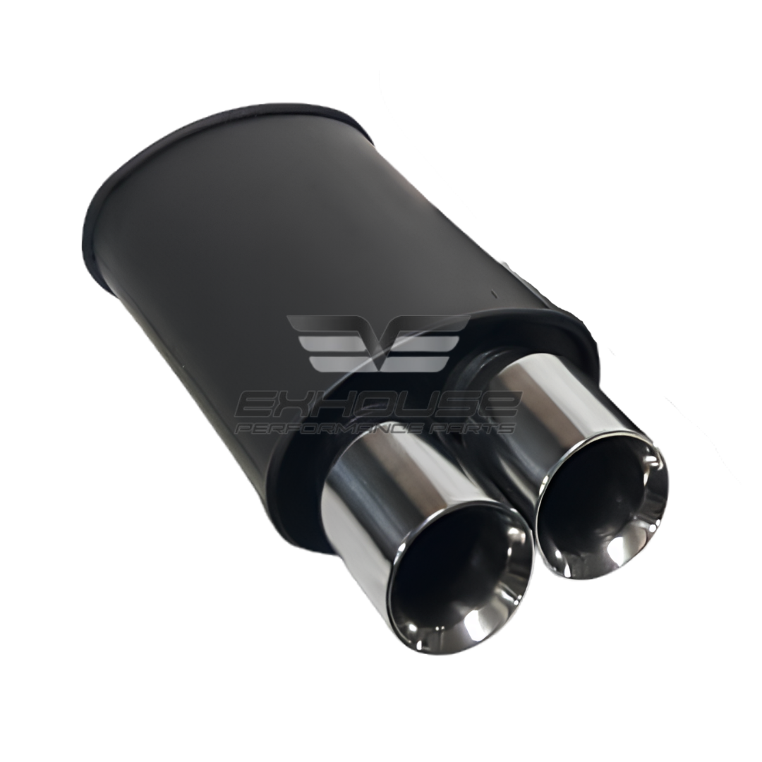 SPORT BOX DOUBLE TAIL PIPE (Chrome - Black) - CUT