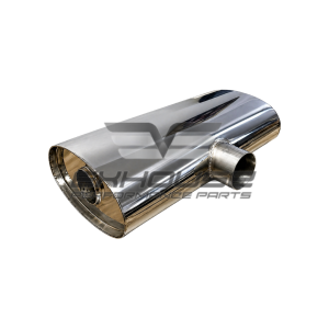 Oval Silencer 500mm VW Back Box - 76mm In / Twin 63mm Out
